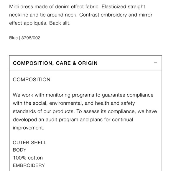 NWT Embroidered MIDI Denim Dress - 3798/002 - Picture 16 of 16